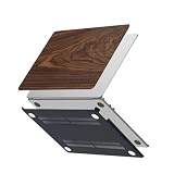 HLAAJJX Twarda obudowa do MacBooka 30.5 cm 2018 2017 2016 2015 model A1534 z wyświetlaczem Retina, stylowa twarda obudowa ochronna, drewno orzechowe