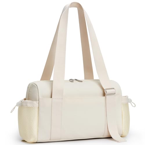 Petit sac de sport WLLWOO beige avec poche humide pour le yoga et la danse de week-end