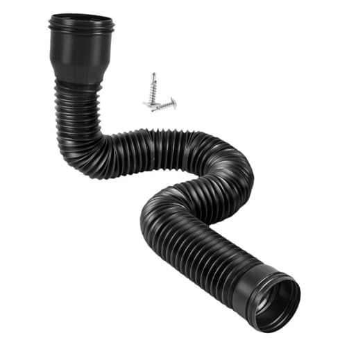 YUSSEQDD Extensor de bajante para drenaje de agua lluvia Tubo extensión telescópico flexible Longitud ajustable Fácil instalar en entornos complejos Accesorio para, negro, 150 centímetros