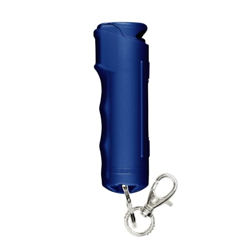 Image of SABRE Pepper Spray with Fast Flip Top Safety & Snap‑Clip Keychain for Self Defense - Maximum Police Strength OC with UV Marking Dye, Finger Grip, 10‑Sec. Spray, 14-ft Range, Made in USA, 0.54 fl oz