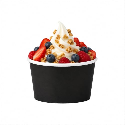 Image of Restaurantware 4 oz Black Paper Ice Cream Cups, 50 Count