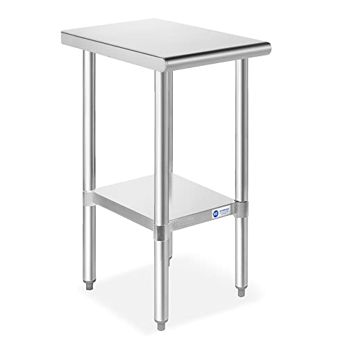 GRIDMANN Stainless Steel Work Table 12 x 24 Inches, NSF Commercial Kitchen Prep Table with Under Shelf for Restaurant and Home