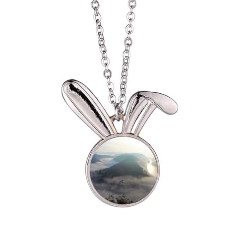 Collier pendentif lapin vert brouillard bijoux tendance pour femme
