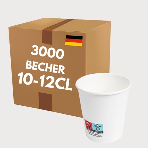 COVR Weiße Pappbecher Coffee to Go, Einweg Kaffeebecher & Papierbecher, für Heiß- & Kaltgetränke, robust und griffig, 10–12 cl (4 oz), 3000 Stück