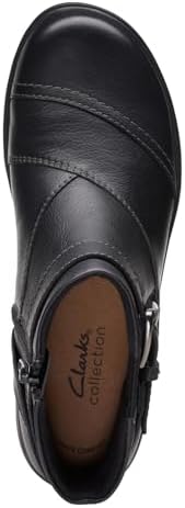 Clarks Women's Carleigh Dalia Ankle Boot, Black Leather, 10 | Image 6