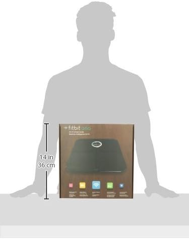 Fitbit Aria Wi-Fi Smart Scale packaging with dimensions