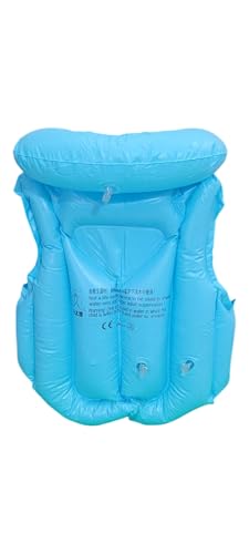 Image of Swim Vest for Children, Inflatable Pool Safety Vest with Buckles,Ages 3-12 Years (Blue, 3-12 Years)
