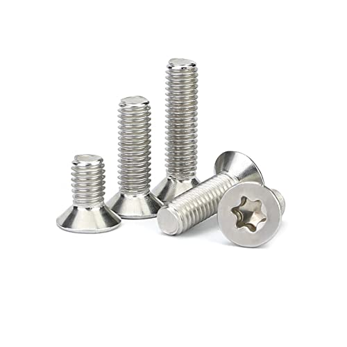 BOZONLI Vis Inox M2 Vis à Tête Plate Torx Boulon Vis à Tête Fraisée, M2×8mm,100 pcs Cover
