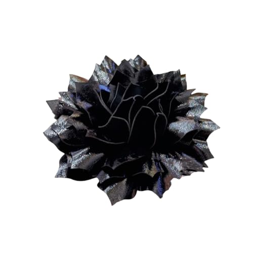 Image of Elegant Leather Peony Flower Brooch Pin for Women Men Handmade Dainty Imitation Leather Rose Floral Brooches Lapel Pins Glossy Wedding Holiday Christmas Dress Accessories Jewelry Gift