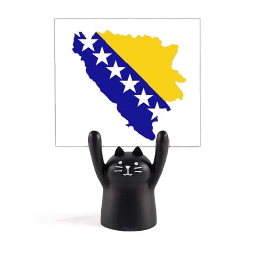Porte-mémo Bosnie-Herzégovine motif chat noir pour cuisine et recettes