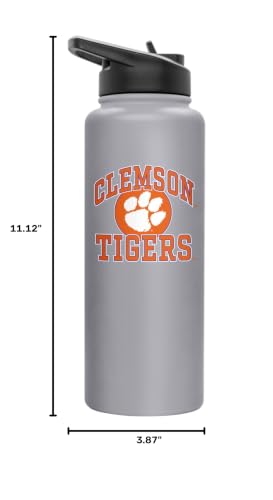 Image of Logo Brands NCAA Clemson Tigers 34oz Athletic Quencher Bottle - Double-Wall Insulated, Stainless Steel, No-Spill Lid, Easy Carry Handle