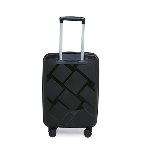 Image of SWISS MILITARY Starkey Hard-Top 20 Inch Polypropylene (PP) Black Luggage Trolley Bag | Lightweight | 41 Liters, Cabin Size Luggage Trolley Bag (Small)