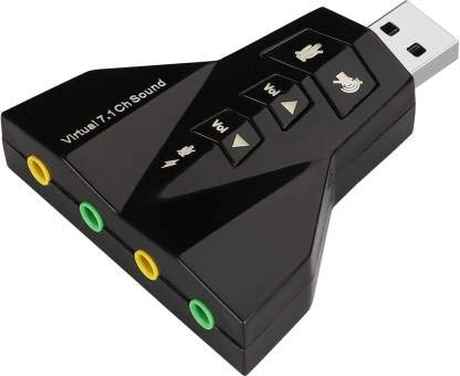 Aeroplane/Rocket-Shaped Virtual 7.1 Channel USB Adapter (Double USB Microphone, USB Headset) Supports 3D Sound, Sound Card (Black)-image-45