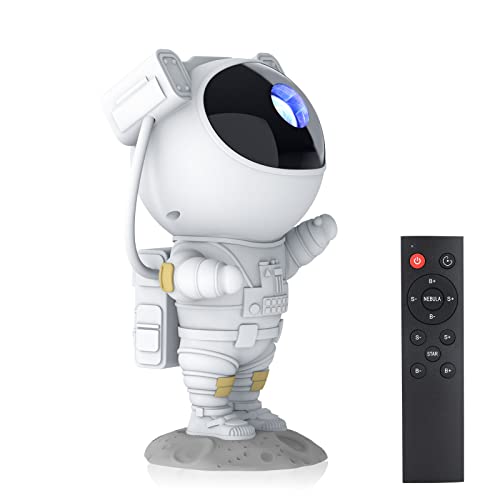 Astronaut Star Projector Galaxy Light with Timer and Remote Control 360 Adjustable Starry Night Light Projector for Baby/Kids/Adults/Bedroom/Party/Home Decor/Game Room (White)