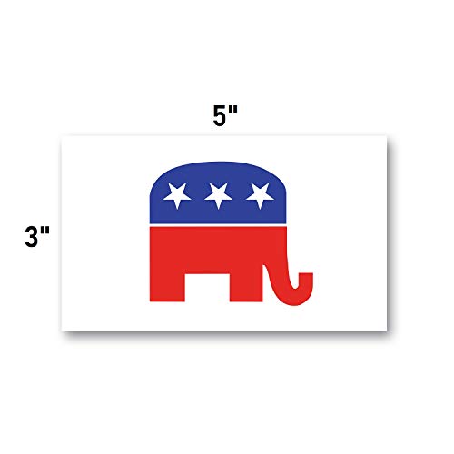 3x5 Republican Sticker 3-Pack Made with Durable Waterproof Materials Republican Elephant Bumper Sticker Election Sticker Republican Sticker Conservative Sticker Republican Elephant Decal Conservative Decal