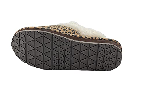 Image of Clarks Womens Open Back Suede Leather Comfort Clog Slipper JMS0583C - Plush Faux Fur Trim - Indoor Outdoor House Slippers For Women