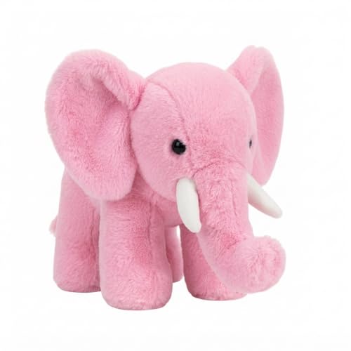 Image of Pink Elephant Plush Soft Toy 30 cm | Ultra Soft Stuffed Elephant Teddy for Kids, Girls, Boys & Adults | Cute Cuddly Animal Plush Toy for Birthday Gift, Baby Shower & Room Decor