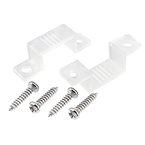 Preisvergleich Produktbild sourcing map 50 Stück Kunststoff Lichtleisten Befestigungshalter Klar 14mm x 7mm