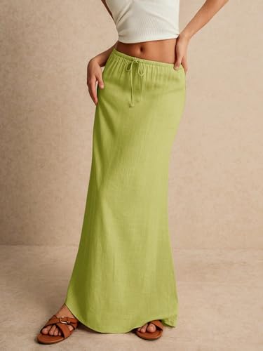 Women's 2025 Summer Casual Long Skirts Low Waist Skirt2