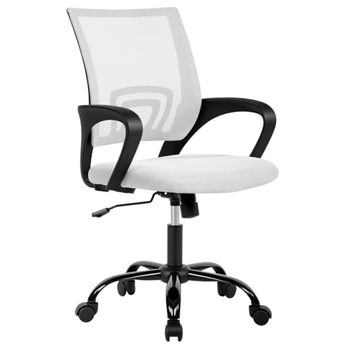 BestOffice Mesh Office Chair with Lumbar Support, White