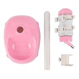 NOENNULL Height Adjustable Pet Water Dispenser, 500ml Automatic Standing Water Bowl for Puppies, Kittens Small Dogs Anti-Spill Feeder with Stable Base (Pink)