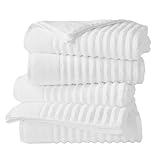Great Bay Home 4 Pack Bath Towel Set - 100% Cotton Towels - Absorbent & Quick-Dry Towels for Bathroom (White)