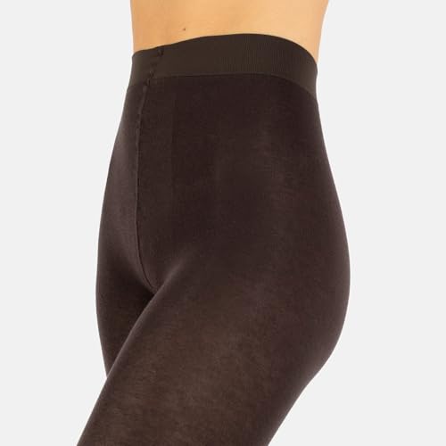 Image of CALZITALY Cashmere Wool Tights - 150 DEN Opaque Fleece Lined Warm - Multi Color Pantyhose for Women, S - 4XL