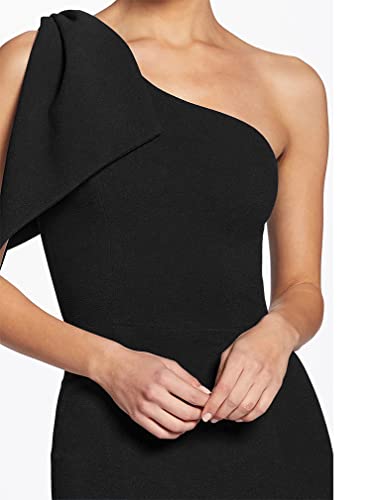 Women's Sexy Elegant Sleeveless Bow One Shoulder High Split Party Long Formal Dress Black Medium #TOP4