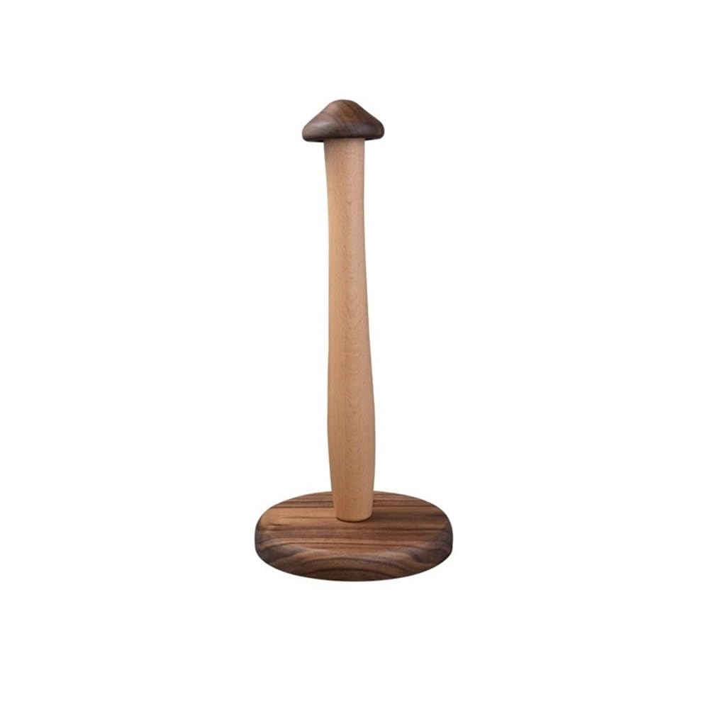Paper Towel Rack Kitchen Roll Holder Free Standing Walnut Home Paper Vertical Countertop Towel Cling Film Kitchen Accessories(Small)