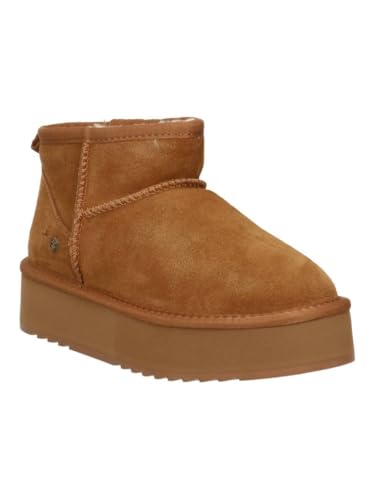 Bottes Lumberjack Golda Cognac en cuir véritable