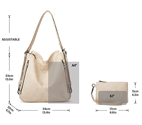 Bolso Hobo Tote para Mujer, Bandolera Retro de PU, con Cartera y Mochila – 3 Piezas miniatura 4