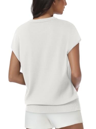 Image of Womens Tops Summer Sweaters Short Sleeve Shirts Dressy Casual Basic Casual Cap Sleeve Tops Beach Vacation Clothes
