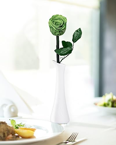 Image of Green Flowers for Delivery Prime, Preserved Green Roses Flower Gifts for Women, Real Roses Single Rose Gifts for Her, Mom Birthday Gifts from Daughter, Valentines Flowers