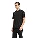TopTie Unisex Short Sleeve Chef Coat Jacket, Black with Gray Collar
