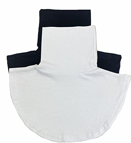 Women's Turtleneck Dickies Fake Collar Mock Turtleneck Half Blouse Collar,White And Black,2 pieces