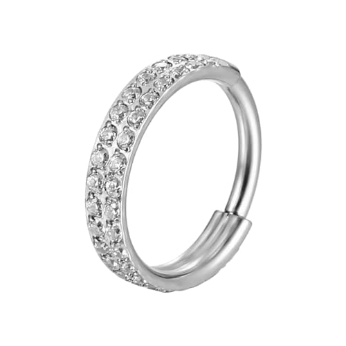 Stainless Stee Piercing Hinged Segment Hoops Cz Stone Nose Rings Ear Cartilage Tragus Helix Earrings Piercing Body Jewelry by generic - Used condition - US$13.68