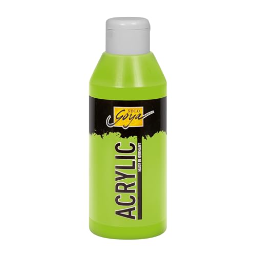 Kreul 84218 - Solo Goya Acrylic jaune-vert, flacon de 250 ml, peinture acrylique crémeuse polyvalente de qualité étude, à base d'eau, séchage rapide et mat