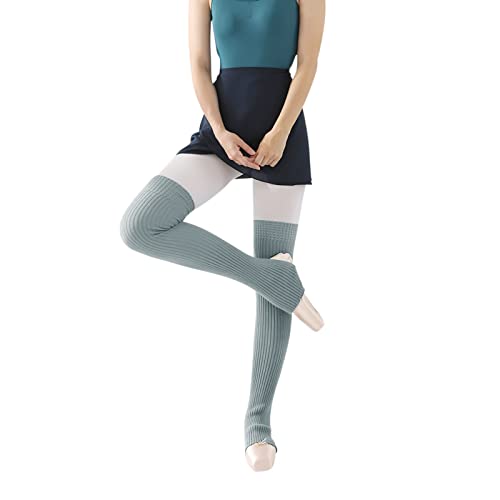 Beinstulpen Damen Stulpen Lang Strümpfe Overknee Ballettstulpen mit Fersenloch Stiefelstulpen Mädchen Beinwärmer Strick Stulpensocken Warm Beinstrümpfe Winter Herbst Kniestrumpf Ballett Tanzen Yoga