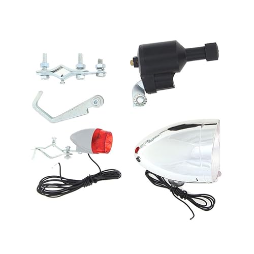 BESPORTBLE Luces para Bicicleta con Dinamo De Fricción Faro Delantero y Luz Trasera LED Incluye Máquina De Molido y Clip De Hierro para Montaña y Uso Nocturno