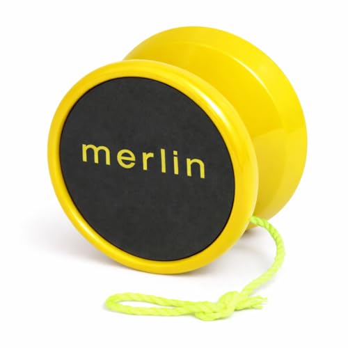 Merlin Yoyo Professional & Responsive with Narrow C Bearing, Silicone Response System – Extra String Included – Trick Yoyo for Beginners & Skill Play (Yellow)
