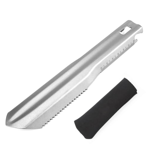 XJKLBYQ Titanium Backpacking Trowel with Sawtooth, 8.2 Inch