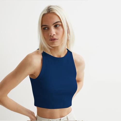 Image of KERI PERRY Tops for Women Crop Top for Women's Tank Activewear Tee Sports Western Casual Cotton Camisole Pack of 3 Combo
