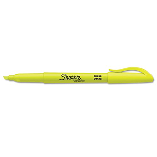 Image of Sharpie Pocket Highlighters, Fluorescent Yellow, Smear-Resistant, Chisel Tip, 36 Count - Classroom, Back to School Essentials, Teacher Supplies