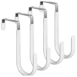 サムコスドアハンガー フック フック ドアハンガーフック 4個セット ドア吊り 省スペース 取付け簡単 キズ防止 コンパクト 玄関 浴室 クローゼット 多機能 (ホワイト)