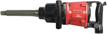 Airboss AB412 1" Pneumatic Impact Wrench - Heavy Duty Torque Output 6 Inch Extended Anvil 1 Inch Adjustable Handle High Precision Accessibility 4-speed torque Control Red AB412GL