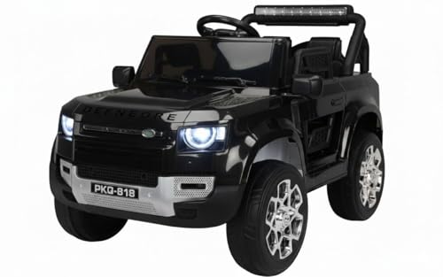 Image of Kids Defender 4X4 Heavy Duty 12V Electric Ride On Car for Kids with Remote Control 1-7Yrs Car Battery Operated Ride On (Black)