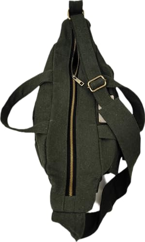 Image of ROUGH Canvas Cotton messenger bag.15'' Lap top. Large size 36x27x11 cm(12Ltr) Metal zipper closure. Allround pockets. Vintage look. Antique fittings.Sustainable