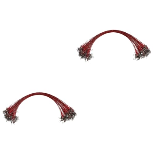 ibasenice 2sets Fishing Rig Gear Tackle with Swivel Snap Fish Wire Leader 100pcs*2