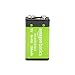 Amazon Basics Rechargeable 9 Volt Batteries, 4-Pack, NiMH, 200 mAh, Long Lasting Power, Recharge up to 1000x Times , Pre-Charged