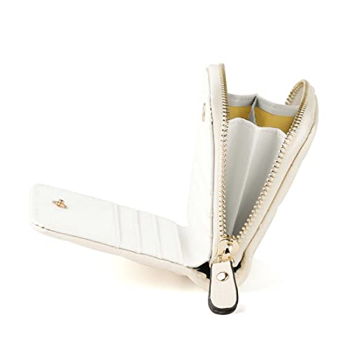 uxcell Small Short Paragraph Zipper Coin Wallets with Card Holder for Lady Small White4